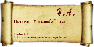 Horner Annamária névjegykártya